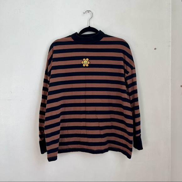 Lazy Oaf Tops - Lazy Oaf Long Sleeve Embroidered T-Shirt
